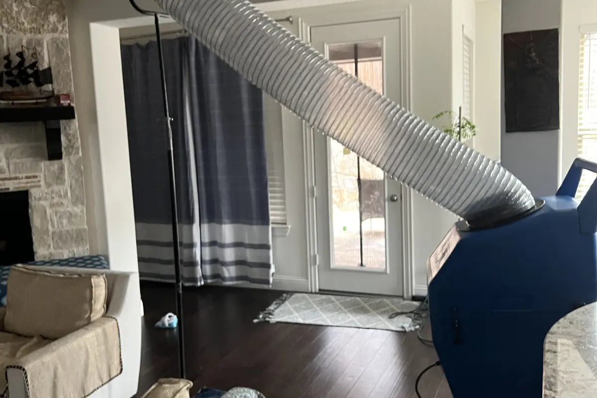 Commercial HEPA negative-air machine used for duct cleaning