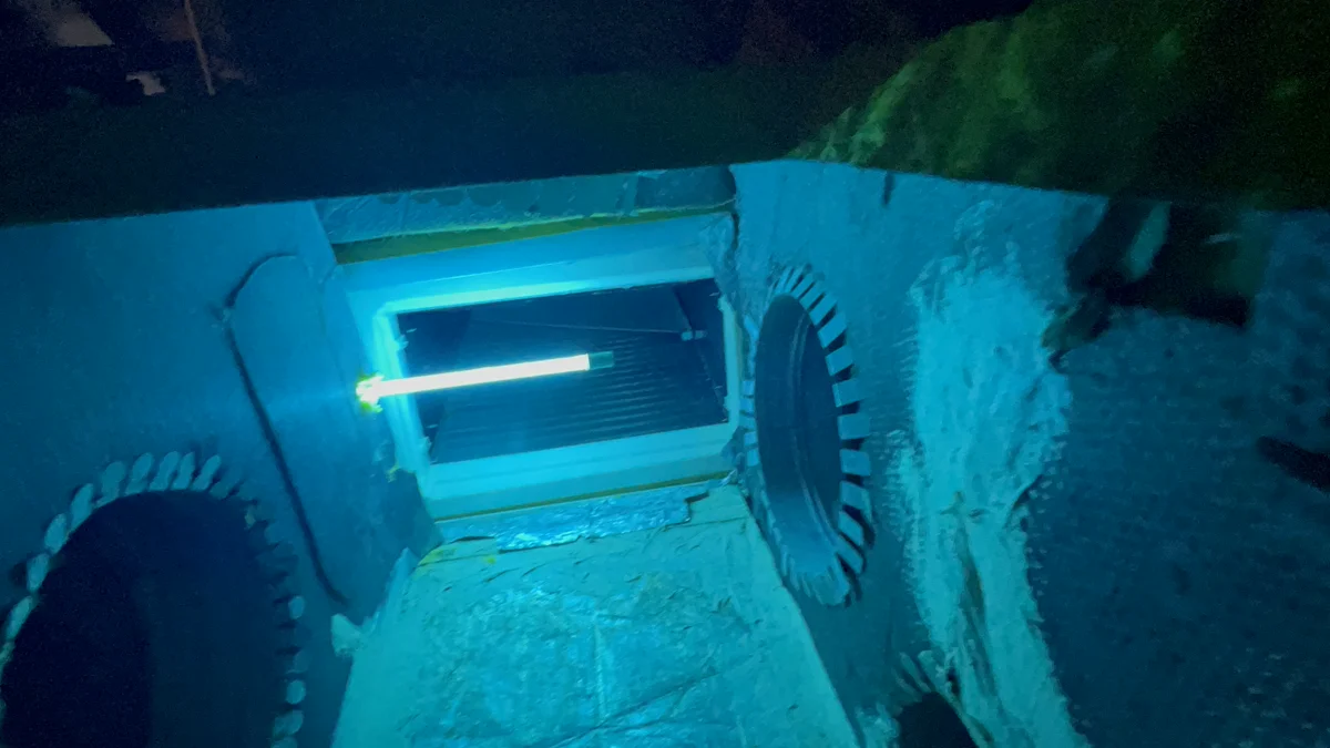 UV-C germicidal light installed inside HVAC air handler for continuous air purification