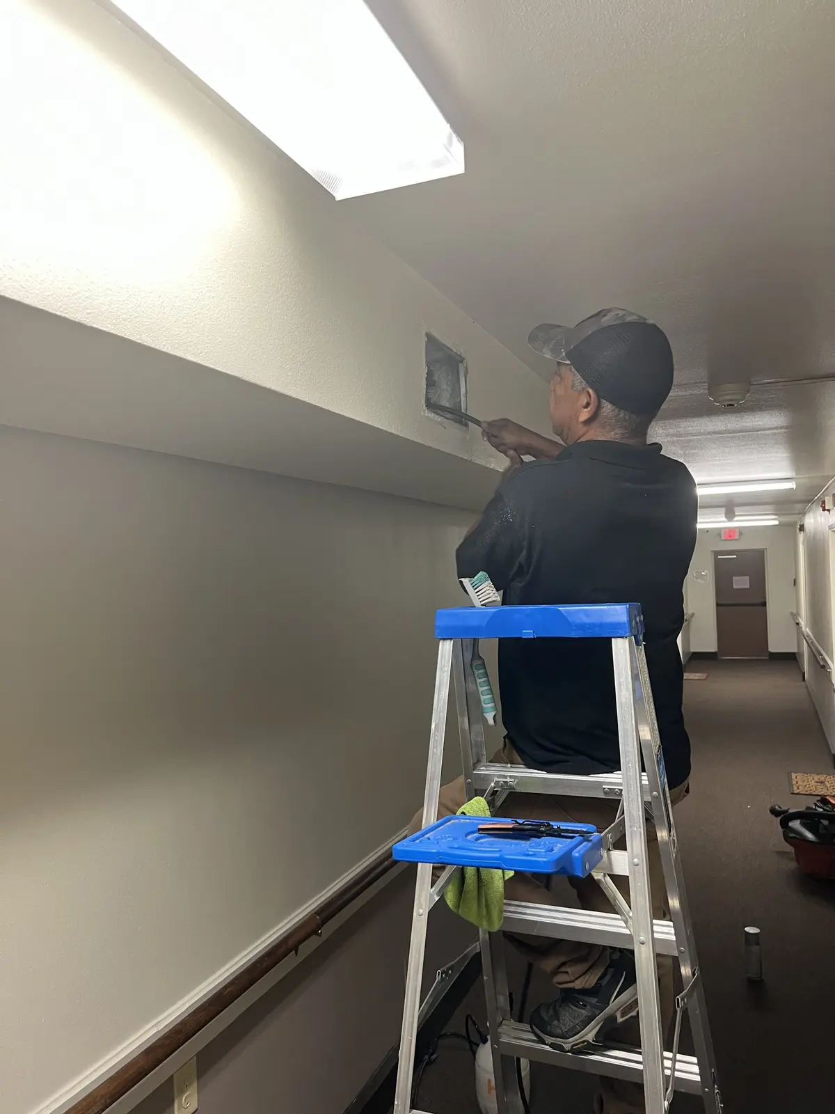 Professional duct cleaning equipment setup