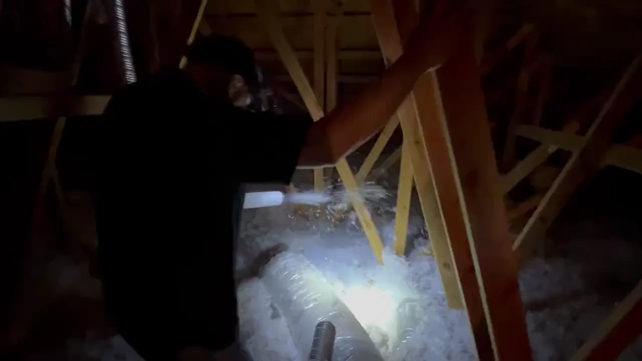 Attic air leak sealing process